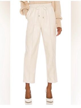 Jonathan Simkhai Ivory Drawstring Ankle Pants